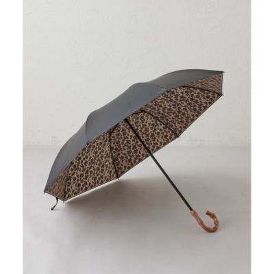 新品未使用　ウィムガゼット　晴雨兼用折り畳み傘　グレー×ゼブラ Whim Gazette 折りたたみ傘 「晴雨兼用」レオパード楽折り傘