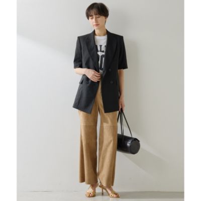 超美品☆【Whim Gazette】リネンストレッチハーフスリーブジャケット オックスダブルハーフスリーブジャケット | Whim Gazette(ウィム