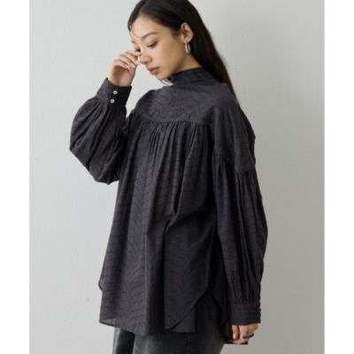 Whim Gazette(ウィム ガゼット)のコットンギャザー切替ブラウス通販