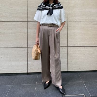 美品 Chaos アイアス パンツ スリット スリム リネンライク 38 カオス Chaos×eclat(カオス×エクラ)のアイアスロータパンツ通販