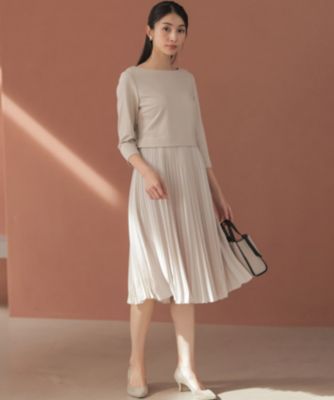 組曲(クミキョク)の【KUMIKYOKU NAVY】ジャージーコンビプリーツ