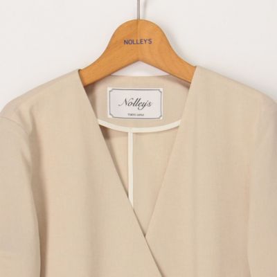 がっきー  NOLLEY'S ドライツイルノーカラーウォッシャブルジャケ セットアップ対応》ウォッシャブルツイルノーカラージャケット
