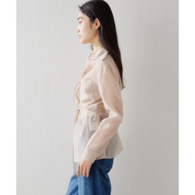 Whim Gazette(ウィム ガゼット)のオーガンジーリボンシャツ通販
