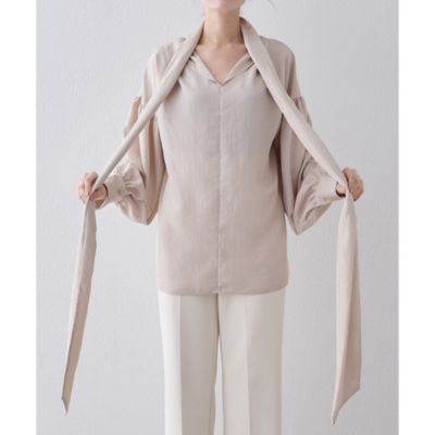 Whim Gazette(ウィム ガゼット)のシルキーボウタイブラウス通販