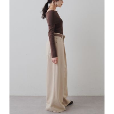 Whim Gazette 黒 オフショルダー半袖ニット♡新品未使用 ウィムガゼット Whim Gazette オフショルニットプルオーバー