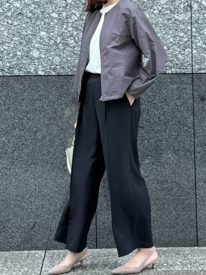 E by eclat(イーバイエクラ)の脚長ワイドタックパンツ通販 E by eclat(イーバイエクラ)の脚長ワイドタックパンツ通販