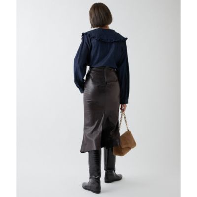 Whim Gazette(ウィム ガゼット)のDENIMフラットカラーブラウス
