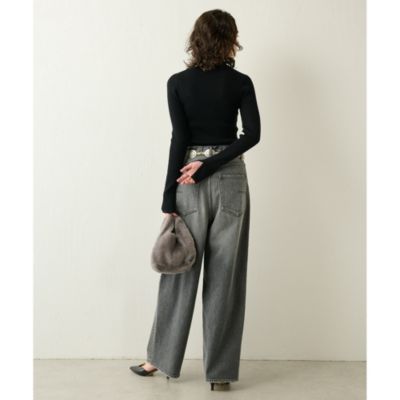 超美品♡24AW ウィムガゼット/RIBクルーネックプルオーバー リブニット Whim Gazette(ウィム ガゼット)のRIB Vネックプルオーバー通販