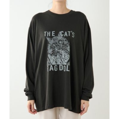 ウィムガゼット　CAT SUITS 長袖クロップドTシャツ ホワイト CAT Tシャツ（Tシャツ/カットソー）｜Whim Gazette（ウィム