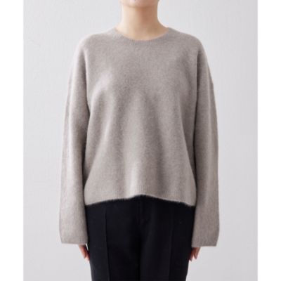 【美品】Whim Gazette フォックスウールクルーネックプルオーバー Whim Gazette(ウィム ガゼット)のフォックスウールクルーネック