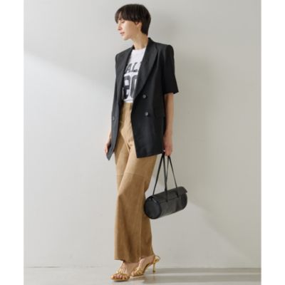 超美品☆【Whim Gazette】リネンストレッチハーフスリーブジャケット Whim Gazette(ウィム ガゼット)のリネンストレッチハーフ