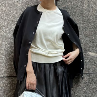 E by eclat(イーバイエクラ)のミラノリブスナップカーディガン通販