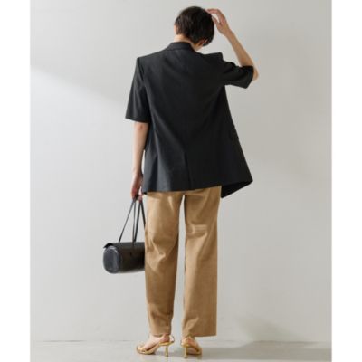 超美品☆【Whim Gazette】リネンストレッチハーフスリーブジャケット Whim Gazette(ウィム ガゼット)のリネンストレッチハーフ