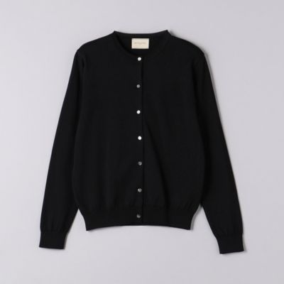 UNITED ARROWS コットンシルク 18G クルーネック カーディガン