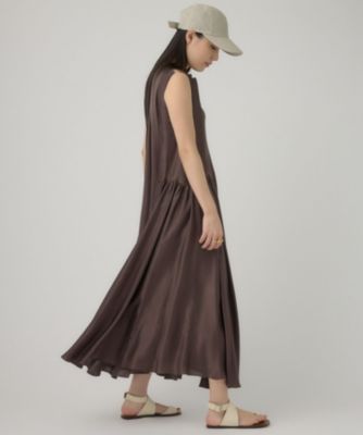 カオス　サンディングシルクワンピース　ブラック　ロングワンピース Chaos(カオス)/【新色登場】サンディングシルクワンピース
