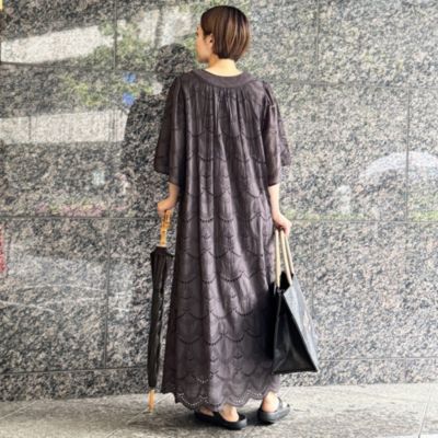 ヌキテパ Cotton Voile Dot Hemla Dress ne Quittez pas(ヌキテパ)のCOTTON VOILE DOT HEMLA DRESS通販