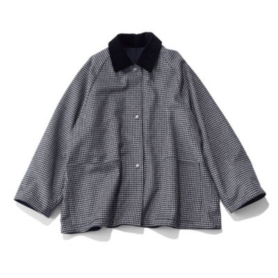 TICCA リバーシブルステンカラーショートコート チェック 定価7.9万 TICCA リバーシブルステンカラーショートコート チェック 定価