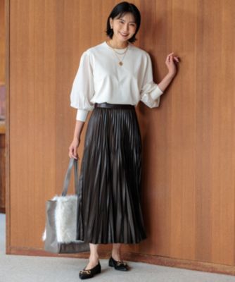 23区 L(ニジュウサンク エル)の【洗える】レザーライクプリーツ