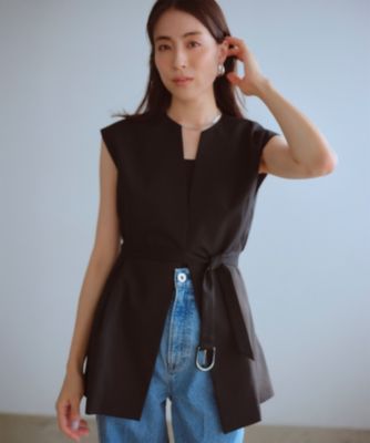 #newans 【洗濯機可能/ストレッチ】〈笹川友里さんコラボ〉ペプラムジレ Newans(ハッシュニュアンス)の【洗濯機可能/ストレッチ】〈笹川