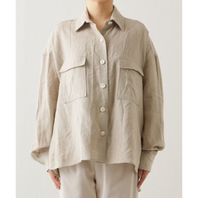 美品 ウィムガゼット リネン100% BIGシャツ オーバーサイズ ベージュ