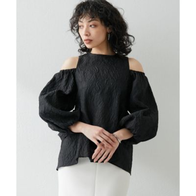 ウィムガゼット　ブラック フレアトップス Whim Gazette(ウィム ガゼット)の【THE PAUSE】ジャガードフレア