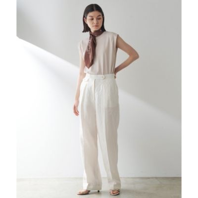 未使用 ウィム ガゼット リネン ハイウエスト ワイド タック パンツ 麻 新品 Whim Gazette（ウィムガゼット）の「リネンワイドパンツ