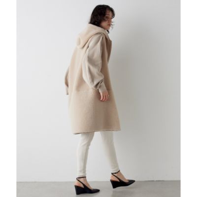 whim gazetteTHE PAUSEボアフードロングジレ Whim Gazette｜【THE PAUSE】ボアフードロングジレ | Rakuten