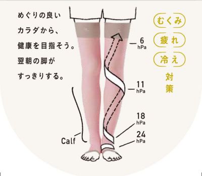 靴下サプリ(クツシタサプリ)の～寝ながら～うずまいて血行を促すソックス ロング通販 集英社HAPPY PLUS STORE