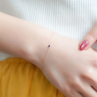 Phoebe(フィービィー)の【K10】1粒カラーストーンブレスレット/天然石 