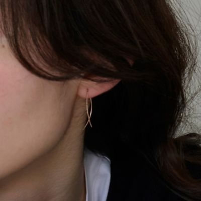 Phoebe(フィービィー)の【K10RG】クロスラインアメリカンピアス／BOX 
