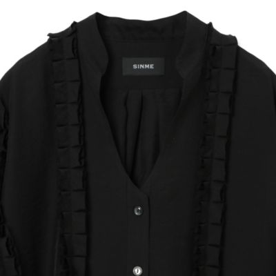 SINME シンメ フリルシャツ ブラック 公式オンラインショップ www.m