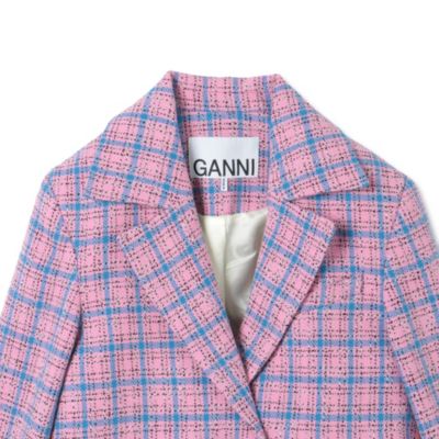 【関送込】GANNI ローエッジツイードブレザー GANNI(ガニー)のCheck Suiting Cropped Blazer通販 | mirabella