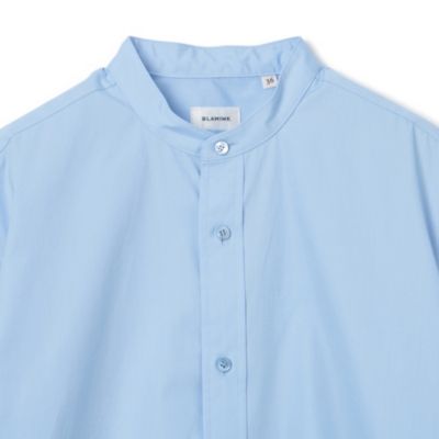超美品　BLAMINKブラミンク　コットンバンドカラーシャツ　ライトブルー　36ドゥロワー