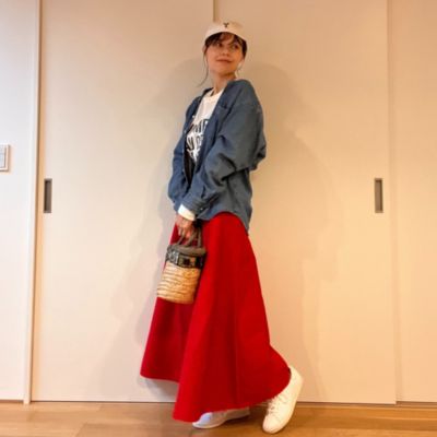 ニットフレアスカート　12closet/LEE 12closet(トゥエルブクローゼット)の【コラボ】【洗える】ニット