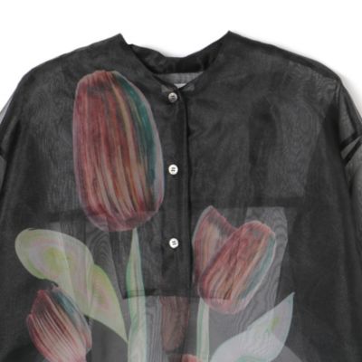 TELMA Printed Sheer Pullover