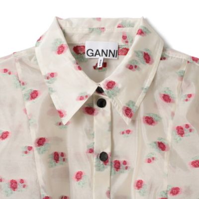 GANNI Organza Jacquard Shirt