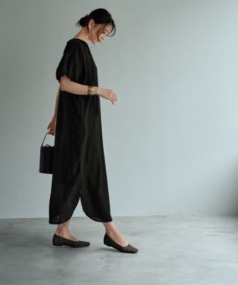 ✨美品✨ CADUNEカデュネ　楊柳バルーンスリーブワンピース　リネン混　日本製 b13985nc-09.jpg