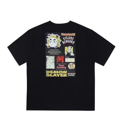 鬼滅の刃 ジャンプ限定オリジナルTシャツ　煉獄杏寿郎　ブラック 鬼滅の刃(キメツノヤイバ)の『鬼滅の刃』ポケット付きビッグ