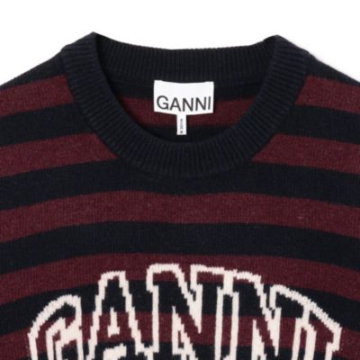 GANNI(ガニー)のGraphic Wool Mix Poodle Stripe Crewneck通販
