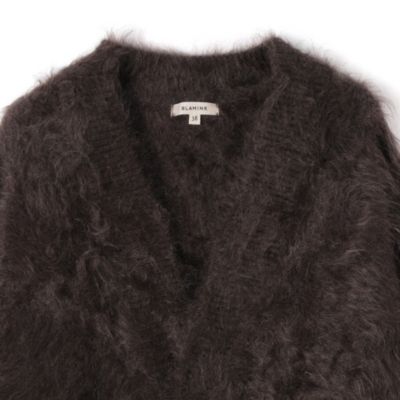 BLAMINK(ブラミンク)のカシミヤファー7GVネックカーディガン通販