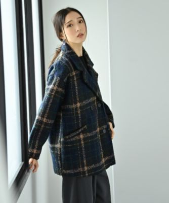 STYLE DELI(スタイルデリ)の【BLK001】ビックチェック柄ショートコート