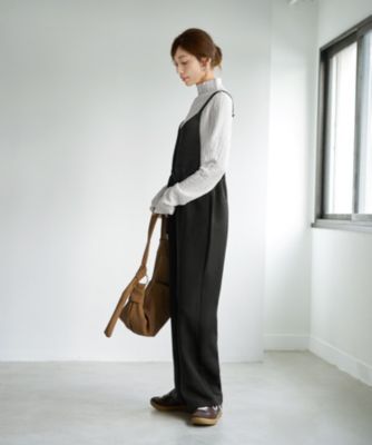 STYLE DELI(スタイルデリ)のフロントVライン厚地ツイルサロペット通販