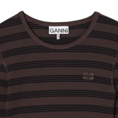 GANNI(ガニー)のSoft Cotton Stripe Rib Longsleeve通販 | 集英社HAPPY