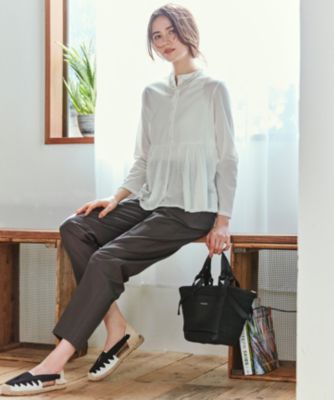 【SLOW/洗える】バックサテンストレッチ ベイカーパンツ　23区 23区｜【SLOW/洗える】バックサテンストレッチ ベイカーパンツ