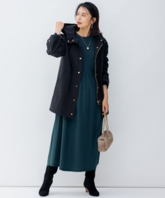 新品23区★【洗える/撥水加工】ブライトウェザークロス フーテッド アウター 23区｜【洗える/撥水加工】ブライトウェザークロス フーテッド