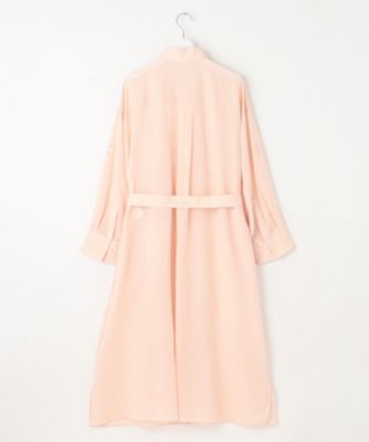 【りんご】自由区　24ss 洗える テンセルリネンシャツワンピース 自由区(ジユウク)の【洗える】テンセルリネンシャツワンピース