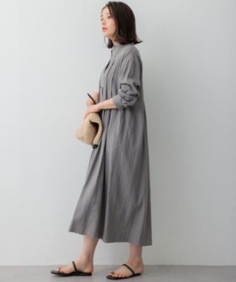 極美品23区　シャツワンピース　ロング丈　ペチコート　ネイビー　38 23区 L(ニジュウサンク エル)の【SLOW/一部店舗限定】ブライト