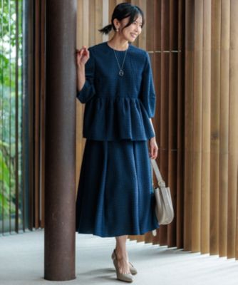 【美品】23区(店舗限定/洗える)プレザンスジャカード ペプラム ブラウス 38 一部店舗限定/洗える】プレザンスジャカード ペプラム ブラウス