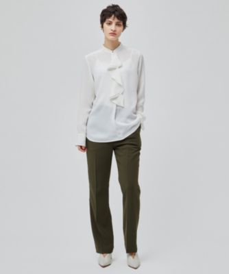 BEIGE，(ベイジ)の【洗える】STOW / バンドカラーフリルブラウス