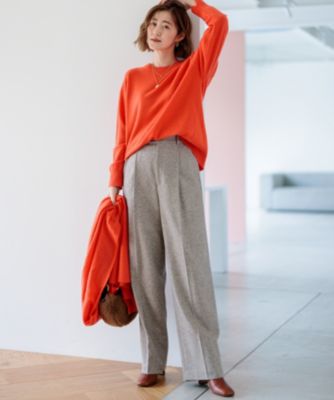 23区 ニジュウサンク ワイド ガウチョ パンツ シルクネップヘリンボーン 23区(ニジュウサンク)のシルクネップヘリンボーン ガウチョ